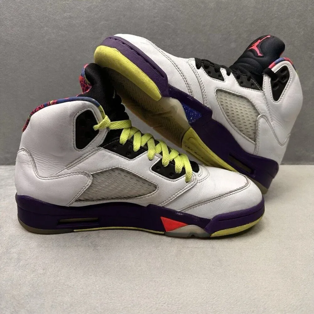 Jordan 5 Retro Mens Size 8 Shoes Alternate Bel-Air White Court Purple Green 2020